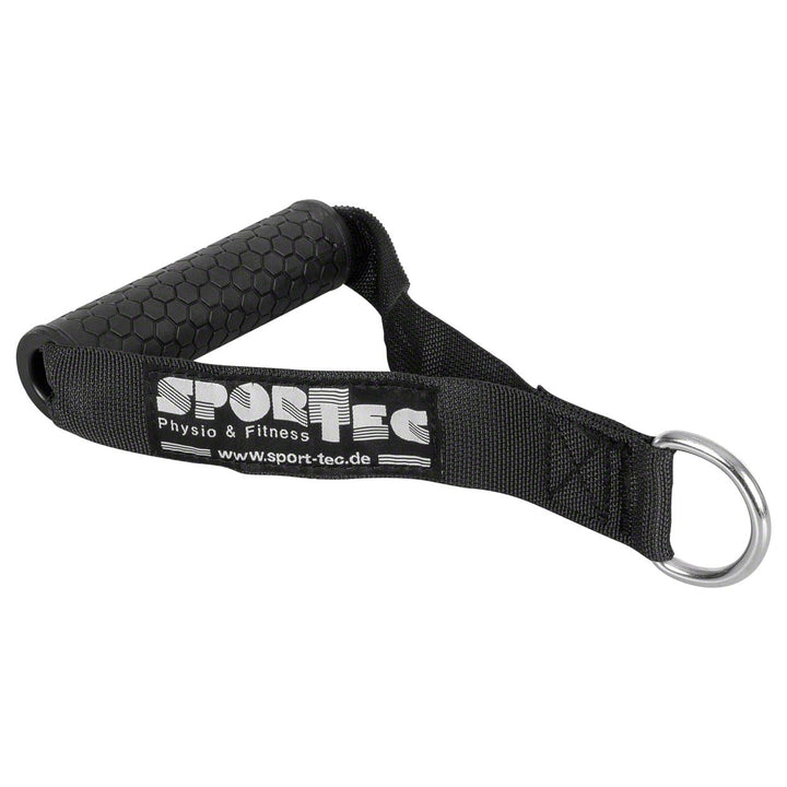 Sport-Tec Kabelzug Griff, Handgriff für Seilzug, Einhandgriff für Widerstandsbänder, gummiert, schwa