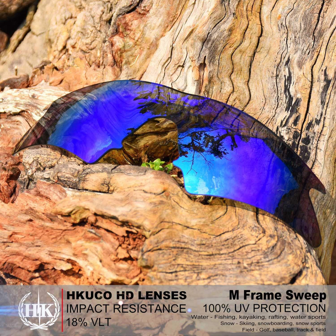 HKUCO Mens Replacement Lenses For Oakley M Frame Sweep Sunglasses Blue/Black/Emerald Green/Bronze, B