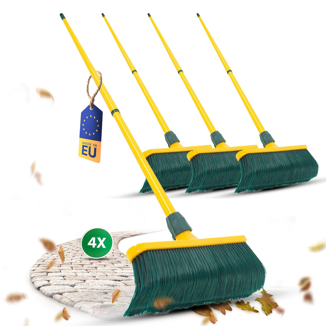 Novaliv Krallenbesen Set 30 cm Kunststoff mit Teleskopstiel Hofbesen Allzweckbesen Kehrbesen Terrass