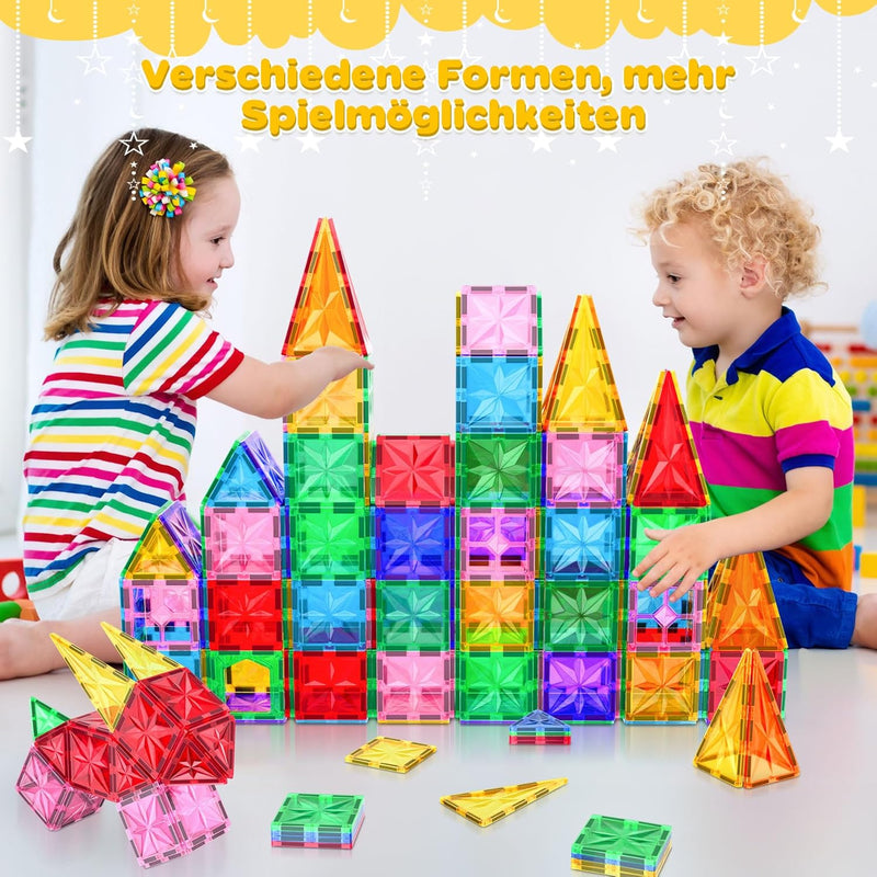 Lovchil Magnetische Bausteine, Magnetische Fliesen, Magnetbausteine, Magnet Spielzeug Vorschule Lern