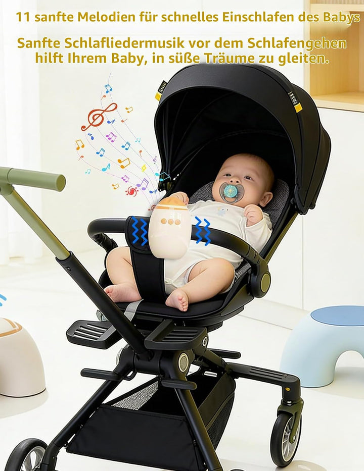 Kinderwagenschaukler, Wiederaufladbar Schlafhilfe für Babys Mit Timer, USB-C Aufladbar, Tragbare Sch