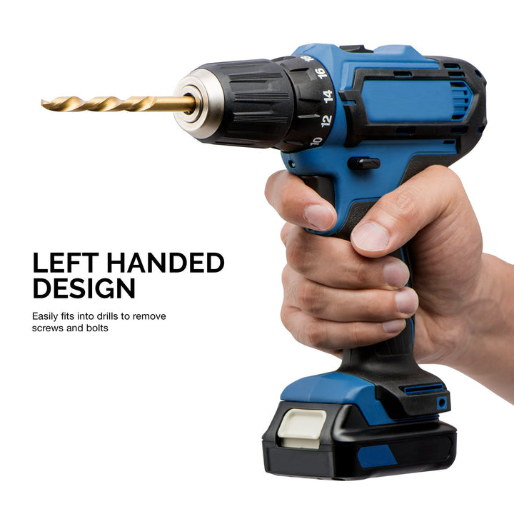 Neiko 10037 eine Linke Hand Bohrer Set, 15 Stück | M2 HSS mit Titan-Nitrid Beschichtung | SAE (1/40,