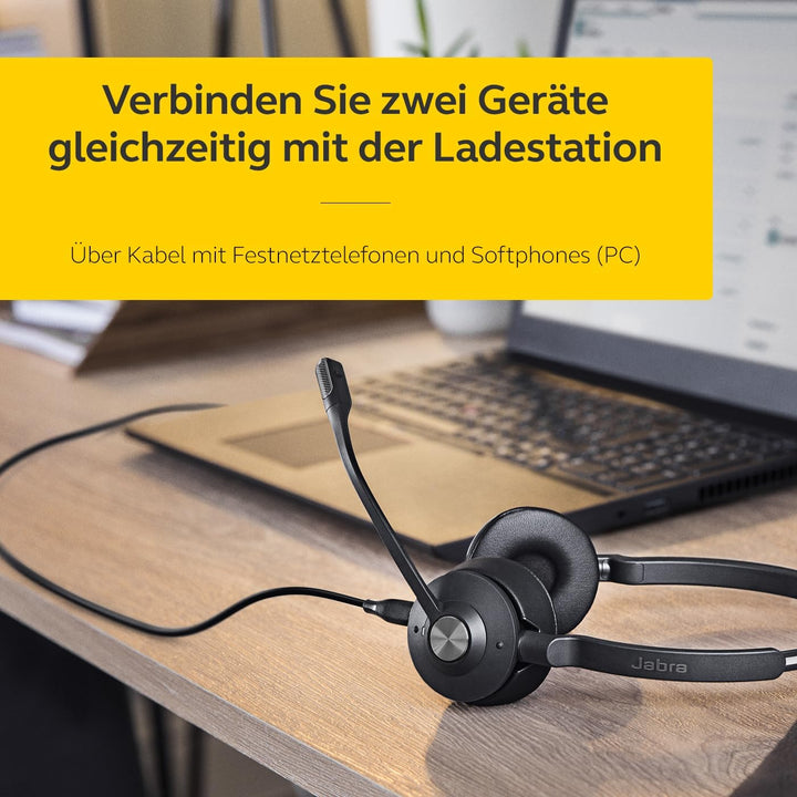 Jabra Engage 65 SE Schnurloses Stereo-Headset für professionelle Anrufe, DECT-Sicherheit, 13-Stunden