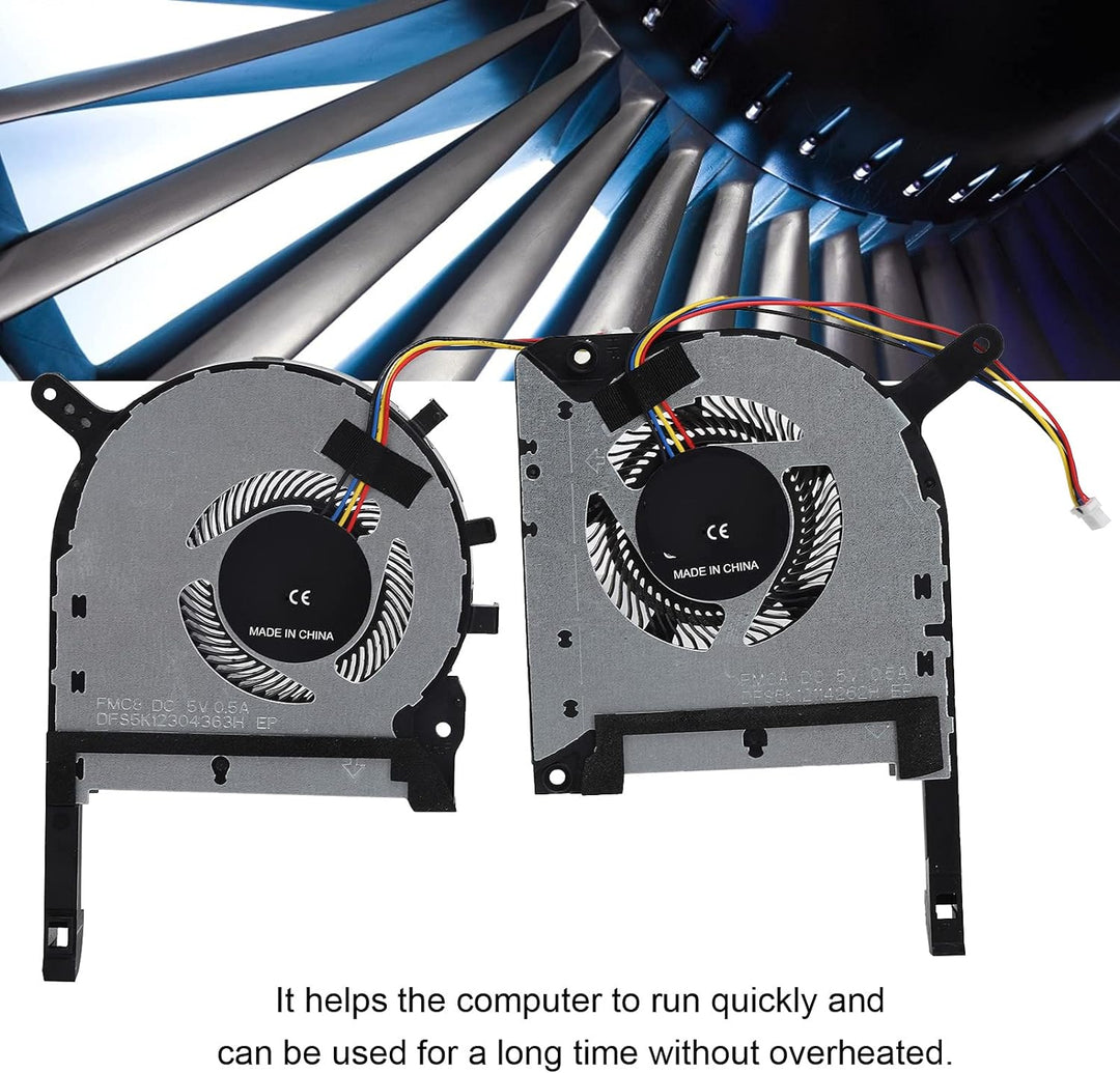 PUSOKEI 2pcs Laptop-Lüfter, 4-adriger Stromanschluss Computerlüfter für ASUS TUF FX505 FX505ge FX505
