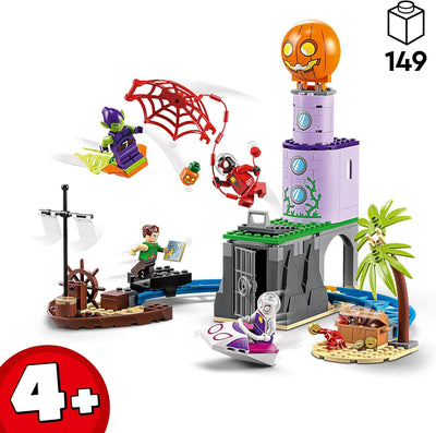 LEGO 10790 Marvel Spideys Team an Green Goblins Leuchtturm, Spielzeug für Kinder ab 4 Jahren mit Pir