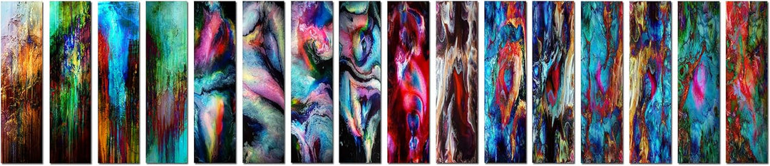 Bild auf Metall - 25 cm x 100 cm Moderne Kunst abstrakt - Kunstdruck auf leuchtend glänzenden Alumin