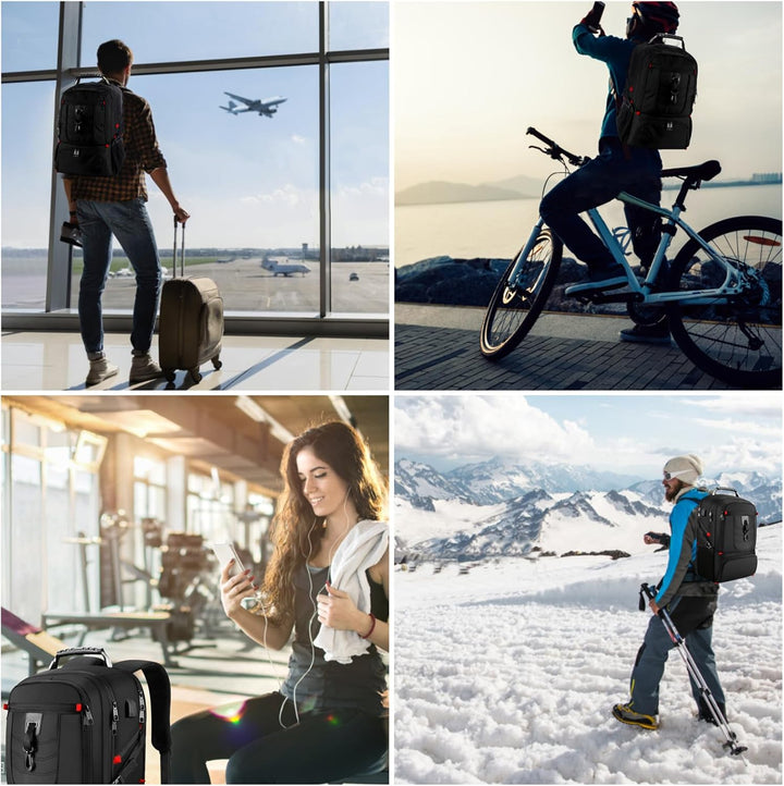 YAMTION Rucksack Herren Gross mit Schuhfach und 18,4 Zoll Laptopfach für Arbeit,Wasserdichter Sportr