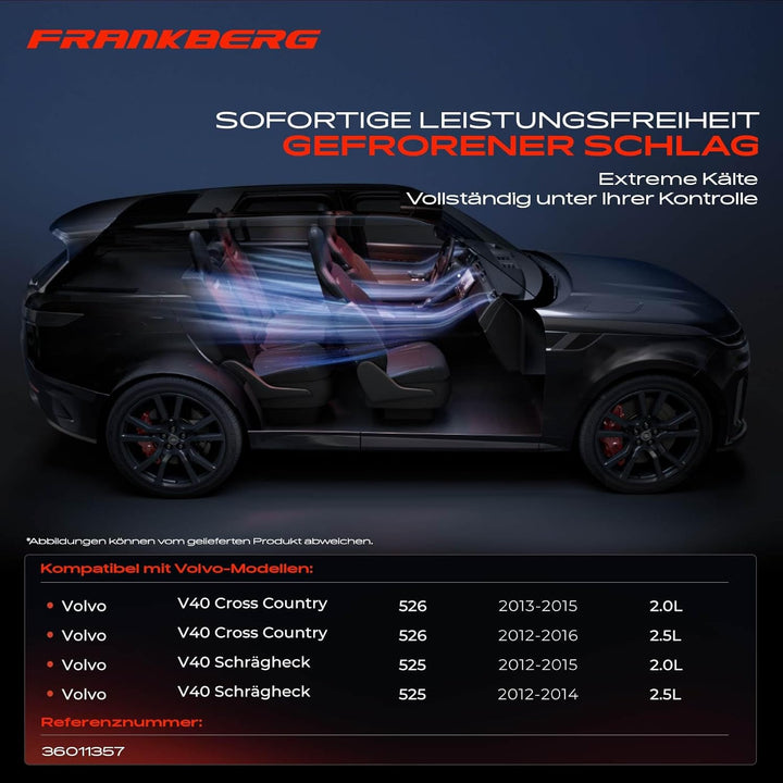 Frankberg Klimakompressor Klimaanlage für V40 Schrägheck 525, 526 D3 D4 T4 T5 2.0L 2.5L 2012-2021 36