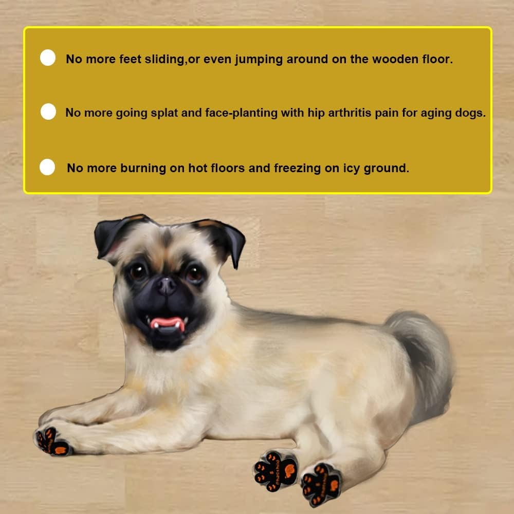 Phaechild Anti-Rutsch Hunde Pfotenschutz,von Ausrutschen auf rutschigen Böden,ungiftig,Brace für sch