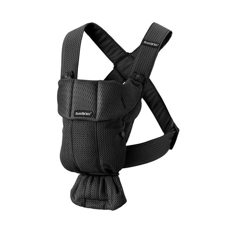 BabyBjörn Babytrage Mini, 3D-Netzstoff, Schwarz Schwarz 3D-Netzstoff, Schwarz 3D-Netzstoff