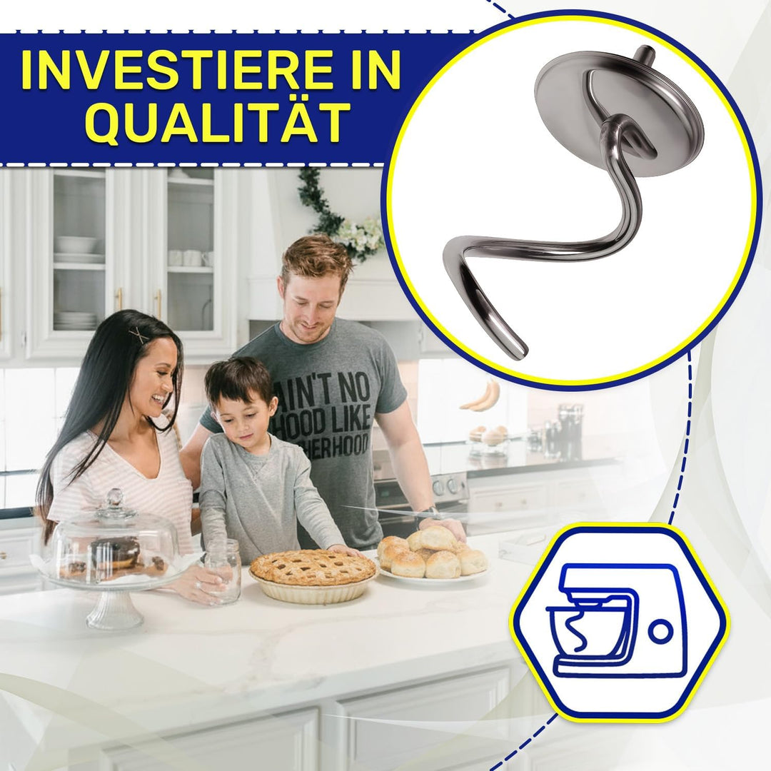 MONTERAL Knethaken für Knetmaschine mit dem Originalcode AW20011061 KW716547 für Kenwood Chef Küchen