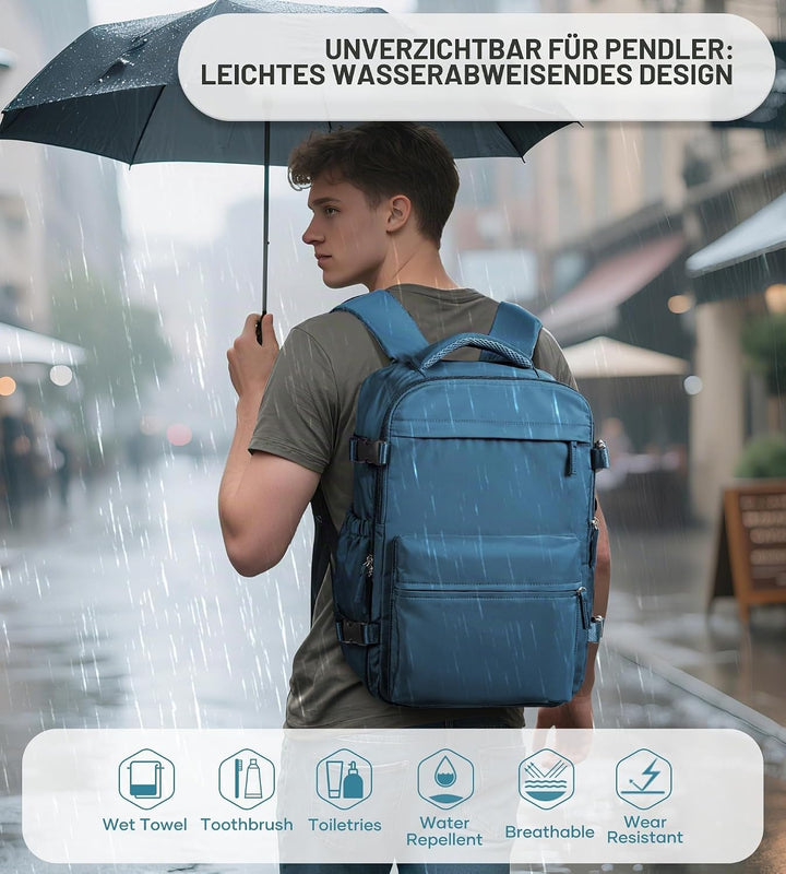 BOXSAM Vakuum Rucksack Handgepäck Airbag mit Pumpe Travel Vacuum Backpack Reisen Tagesrucksack Wasse