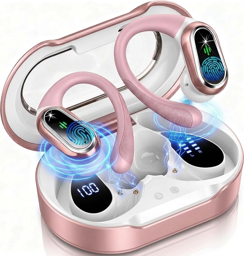 Rolosar Bluetooth Kopfhörer, Kopfhörer Kabellos Bluetooth 5.4 Sport tiefer Bass, 50 std Spielzeit In
