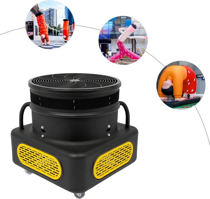 750W Gebläse für Aufblasbare Tänzer, 7m Sky Puppet Tänzerin Blower, Luftgebläse mit 4-Räder, 2800RPM