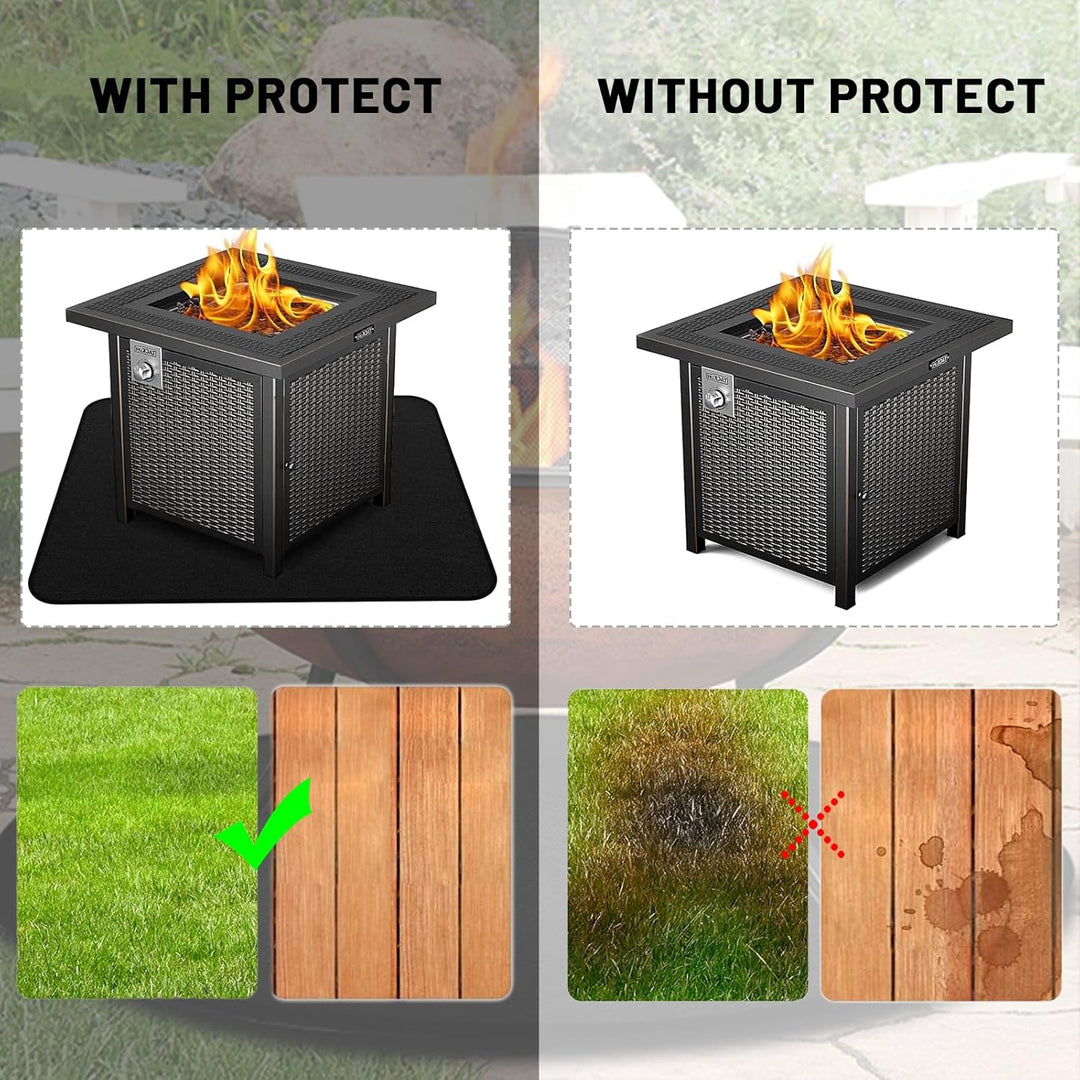 165 * 99CM Grosse Feuerstelle Unterlage Feuerfeste Matte Faltbar Rechteck 3 Schicht Feuerstellenmatt