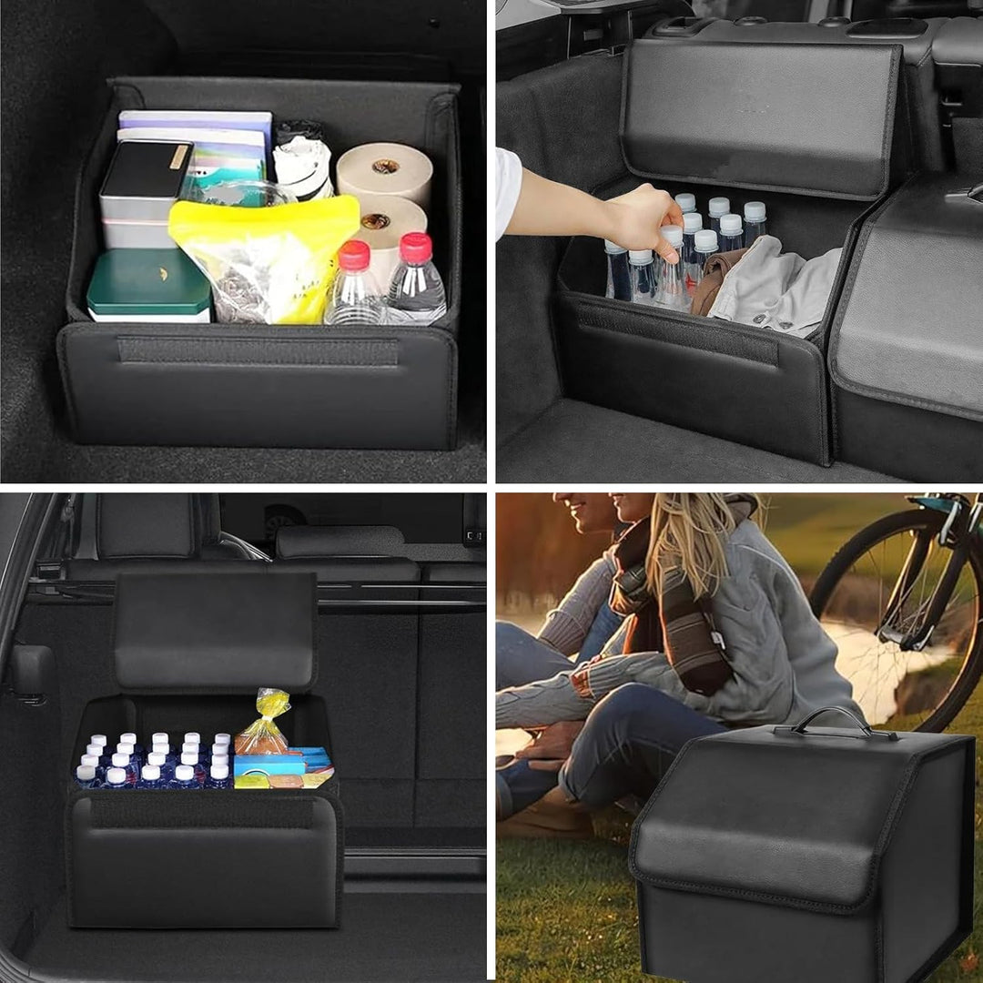 Auto Kofferraum Organizer, Kofferraumtasche Klappbar Aufbewahrungsbox PU Lede Auto box Kofferraum mi