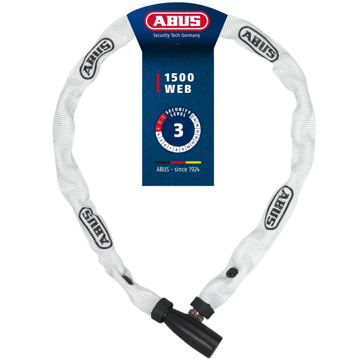 ABUS Kettenschloss 1500 Web – Fahrradschloss aus Spezialstahl – 4 mm dicke Rundkette - ABUS-Sicherhe