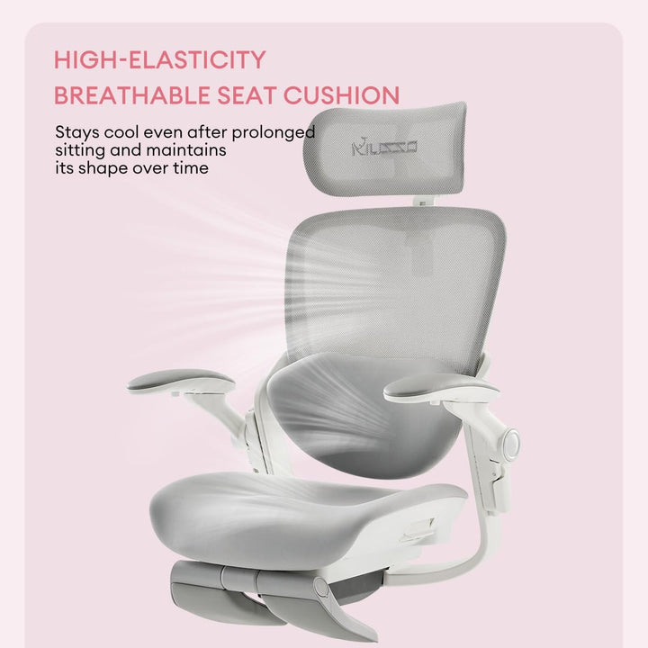 MUSSO E80 Muse FemmePosture™ Ergonomischer Bürostuhl für Frauen - 135° Neigung & 3D-Lendenstütze, 17