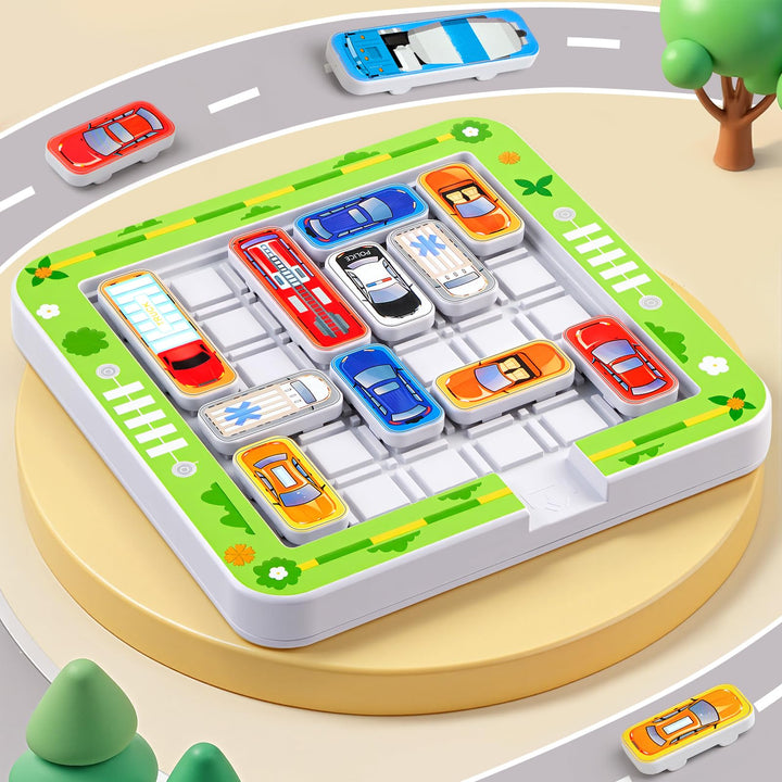 Parkspiele, Brettspiele ab 6 Jahre, Auto Spielzeug Stauspiel Logikspiel mit 360 Levels, Denken Logik