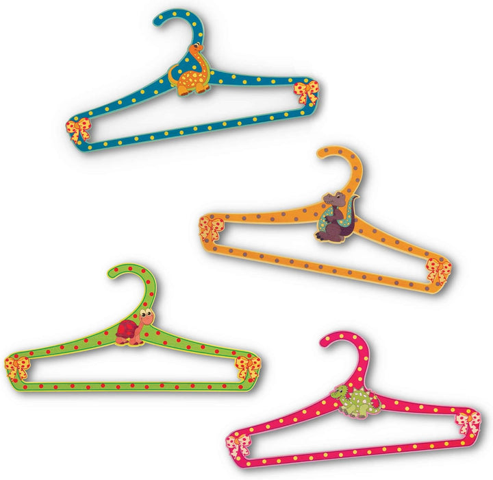 Dida - Set 4 Bunte Kleiderbügel Aus Holz Für Kinder, Dekoration Tiere Set 4 Kleiderbügel für Kinder,