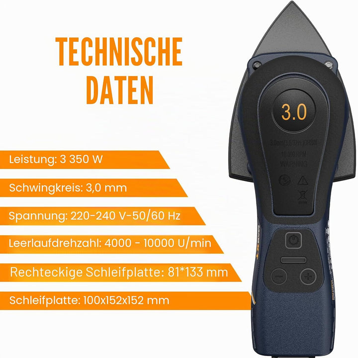 MAXXT 2IN1 Bürstenloser Delta- und Rechteckschleifer 350W, 6-stufige Drehzahlregelung (4000-10000 U/