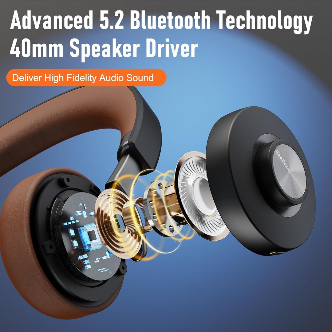 Headset mit Mikrophone Kabelloses, Bluetooth Headset für PC Laptop, 32h Gesprächszeit, USB A Dongle
