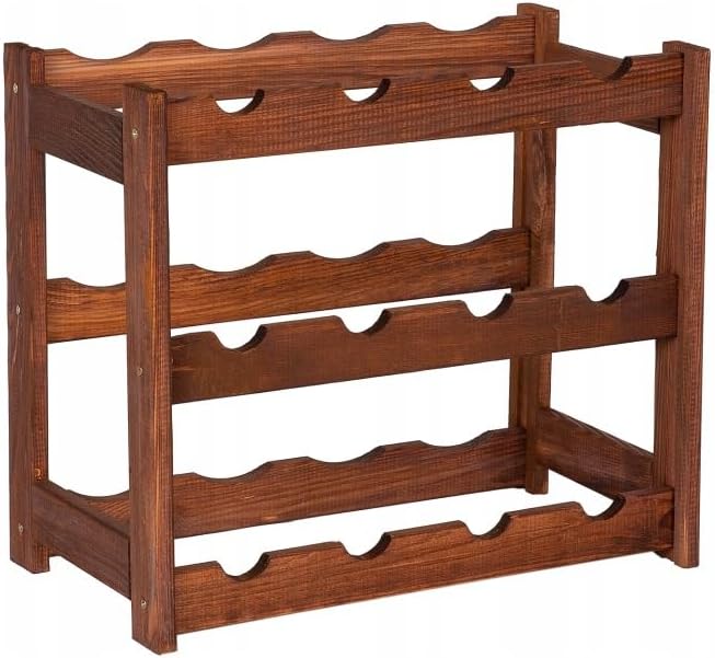 Weinregal Holz 12 Flaschen Braun 44x38x25 cm Wine Rack Regal Flaschenregal Weinflaschenregal Getränk
