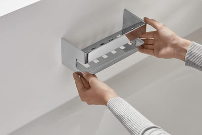 Emco SYSTEM2 Schwammkorb zum Anbohren, Korb separat abnehmbar, hochwertige Duschablage aus Metall, D