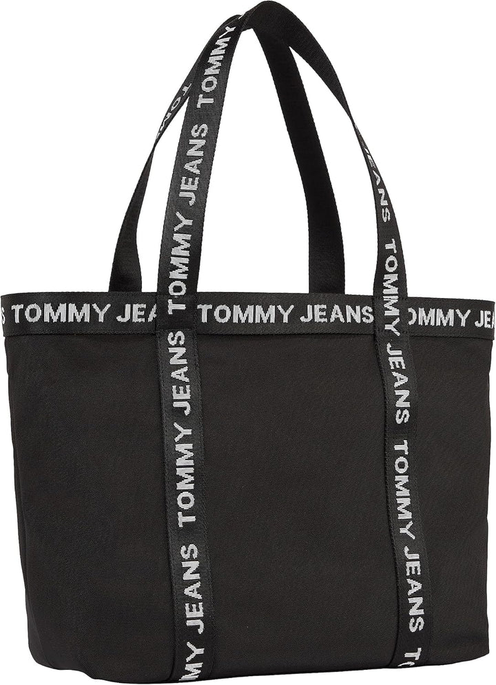 Tommy Jeans Damen Tote Bag Tasche Essentials Mittelgross, Schwarz (Black), Onesize