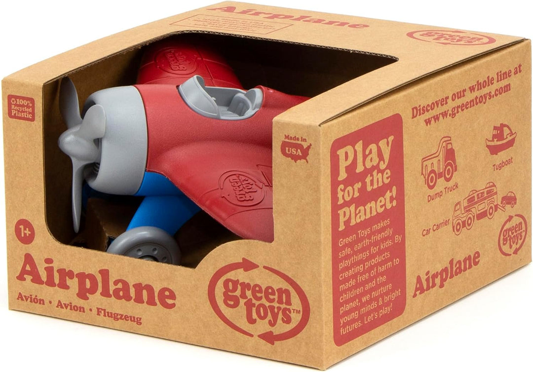 Green Toys 8601026 Sport-Flugzeug, Flieger, Spielflugzeug, Spielzeug für Kinder ab 12 Monaten, Rot,