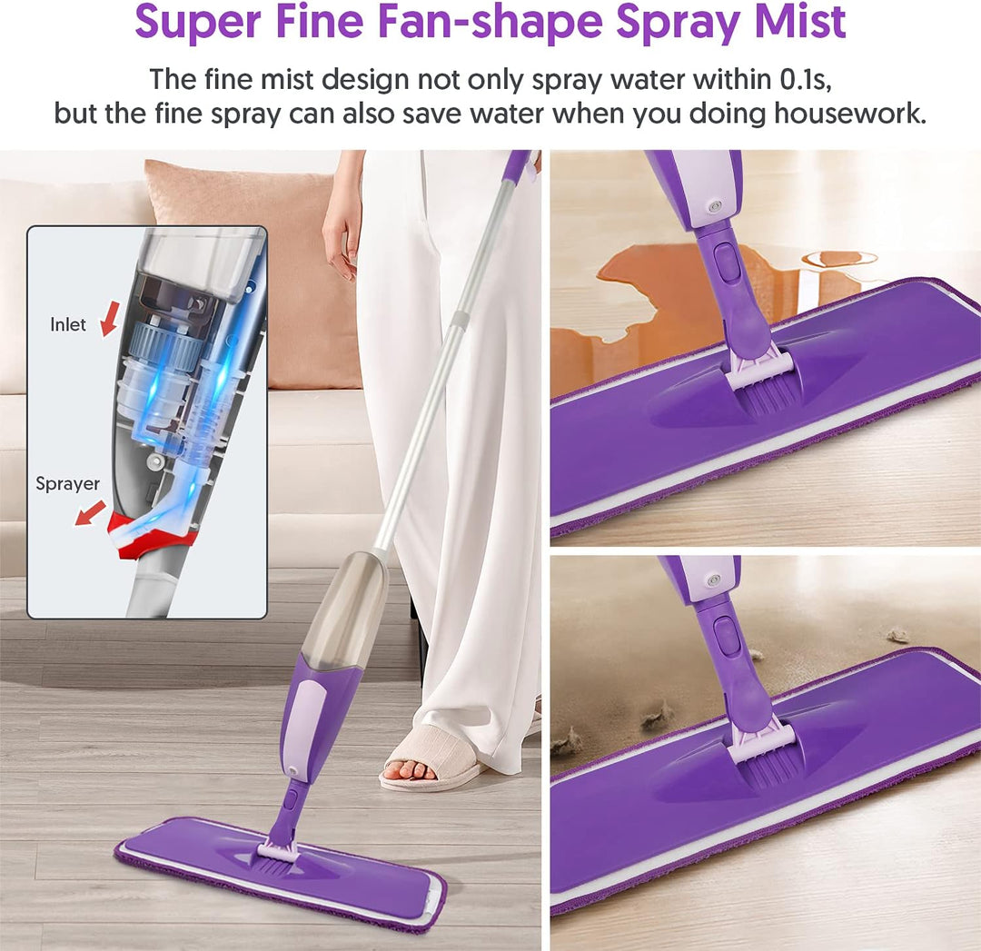 SEVENMAX Bodenwischer mit Sprühfunktion - Spray Floor Mop Sprühwischer für die Bodenreinigung mit 55