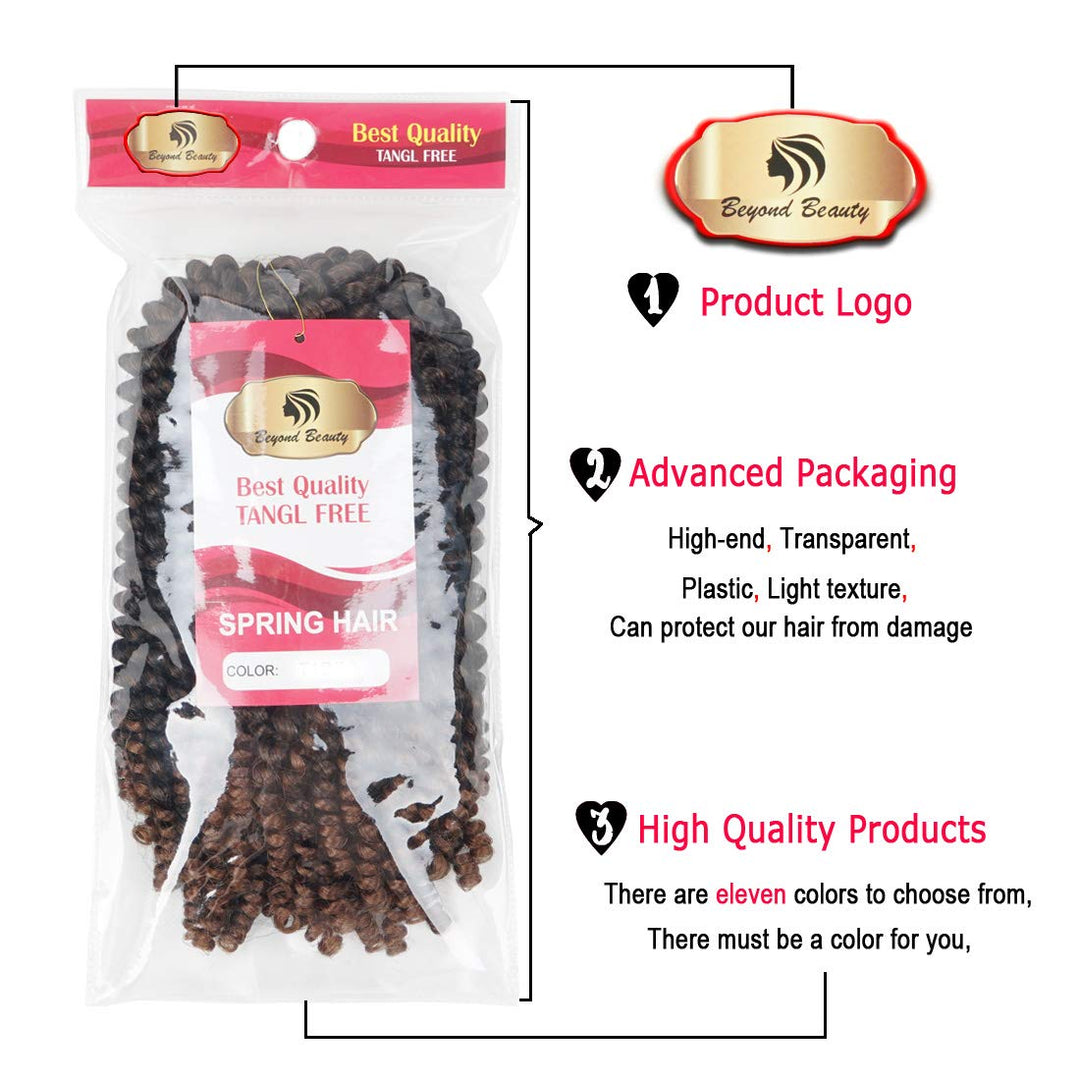 Beyond Beauty 3 Pack Spring Twist Ombre Farben Häkelzöpfe Synthetisches Geflecht Haarverlängerungen