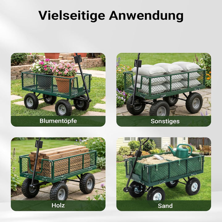 Transportwagen bis 300 kg mit Abnehmbarer Einlegeplane und Ablage