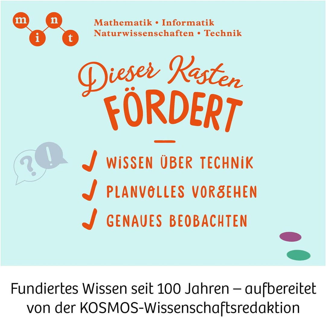 KOSMOS 621322 Dusty - Dein saugstarker Robo-Helfer, Staubsaugerroboter für Kinder, Experimentierkast