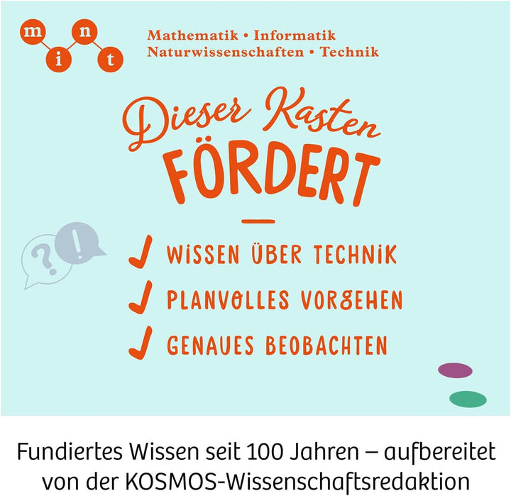 KOSMOS 621322 Dusty - Dein saugstarker Robo-Helfer, Staubsaugerroboter für Kinder, Experimentierkast