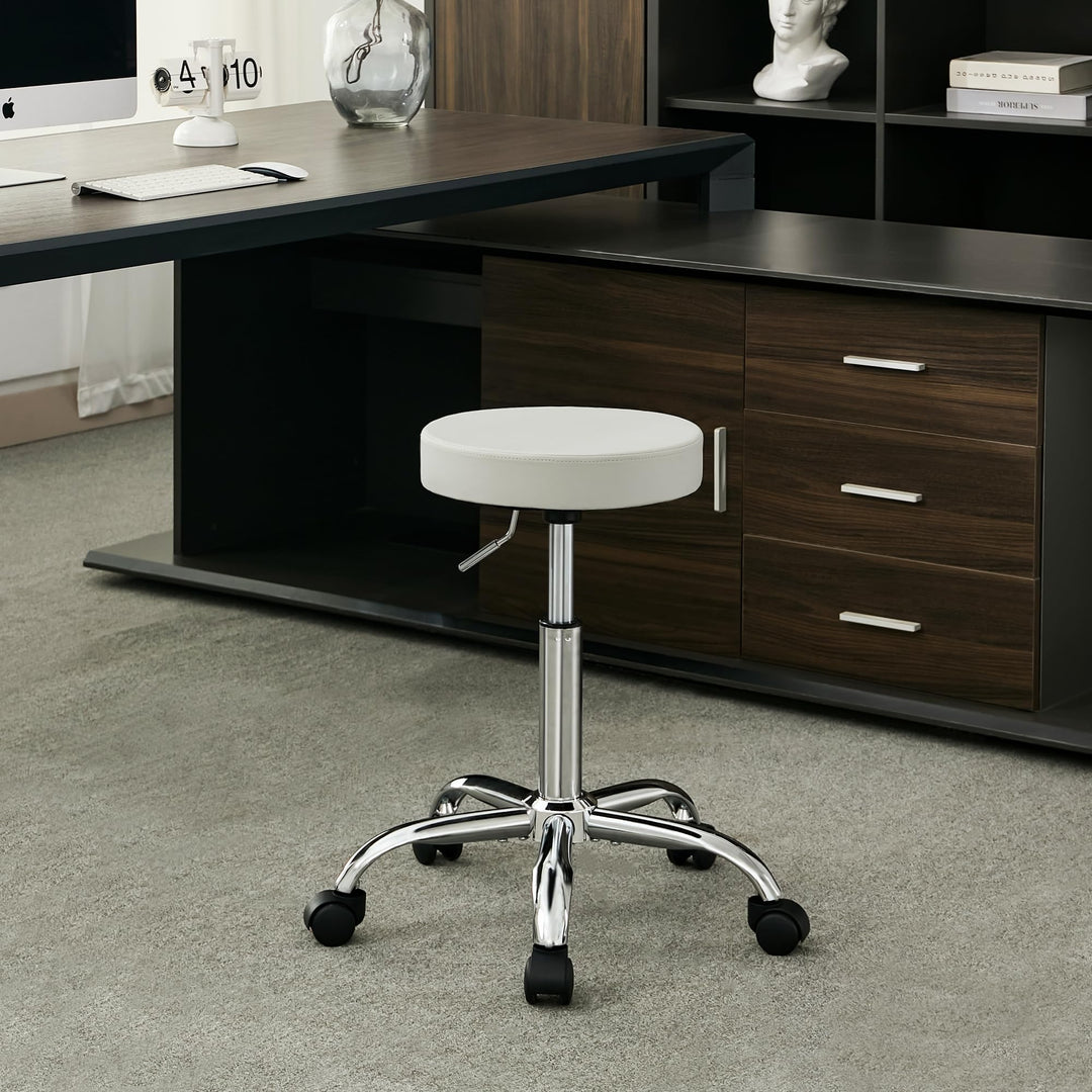 FIRAVOE Ergonomischer höhenverstellbarer Rollhocker 49,5–67,6 cm, Stabiler rückenloser Bürohocker au
