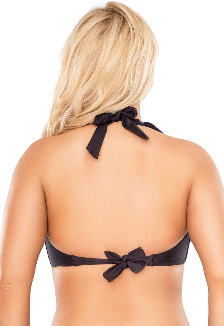 VIVISENCE Bikini BH Dame Bademode Gepolstert Hergestellt In EU Neckholder 3220 70H Schwarz, 70H Schw