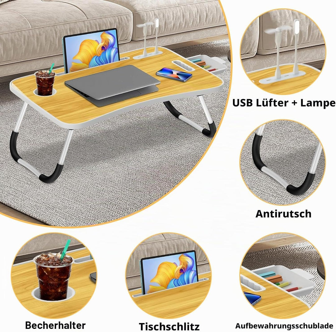 Ferghana Klappbarer Laptop-Schreibtisch Klappbar,Tisch 60x40cm Leichtes Bett Schreibtisch Engineerin