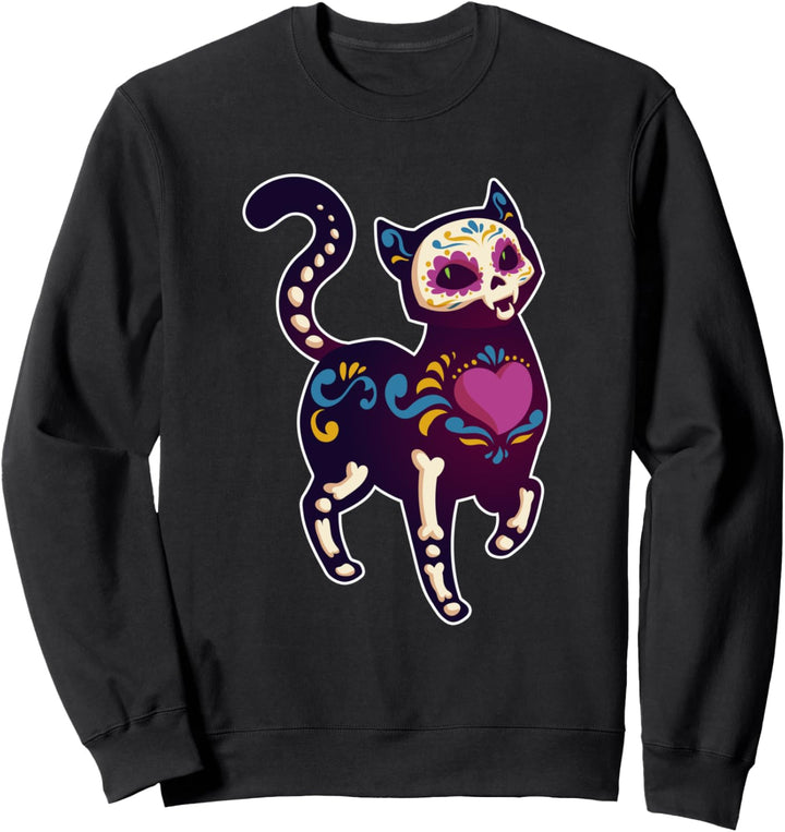 Dia De Los Muertos Katze Tag der Toten Mexikaner Sweatshirt