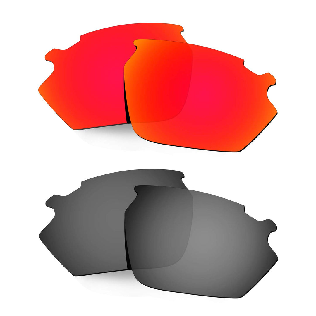HKUCO Verstärken Ersatz-Brillengläser für Rudy Stratofly Rot/Schwarz Sonnenbrille