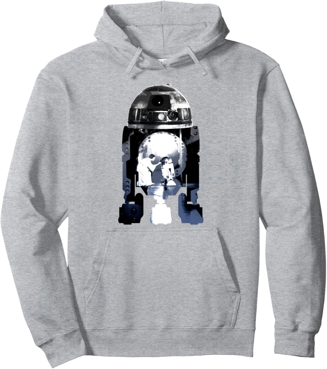 Star Wars R2-D2 Talking To Leia Portrait Pullover Hoodie