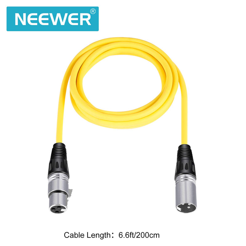 Neewer® 6er Pack 6.5FT / 2M XLR-Stecker auf XLR-Buchse Farbe Mikrofonkabel Gummi versiegelte Verbind