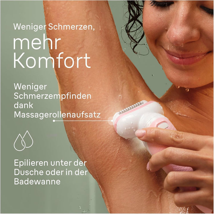 Braun Silk-épil 9, Epilierer mit schwenkbarem Kopf für eine einfache Haarentfernung, Wet&Dry, langan
