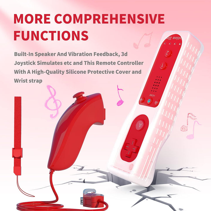 TechKen Controller für Wii mit Motion Plus und Wii Nunchuck Controller Wii Fernbedienung Nunchuk Kon