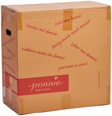 PONNIE Einhorn mit Rollen S (3-6 Jahre), Unicorn zum Reiten mit Abnehmbarer Rosa Sattel und Halfter