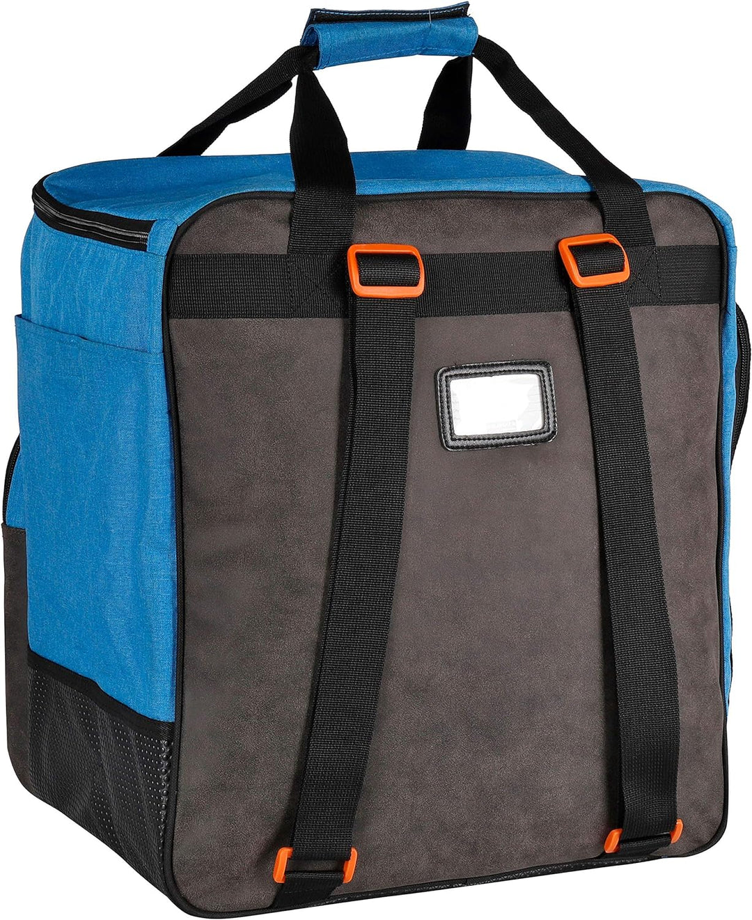 BRUBAKER Super Performance Skischuhtasche Helmtasche Rucksack mit Schuhfach - Blau meliert Schwarz