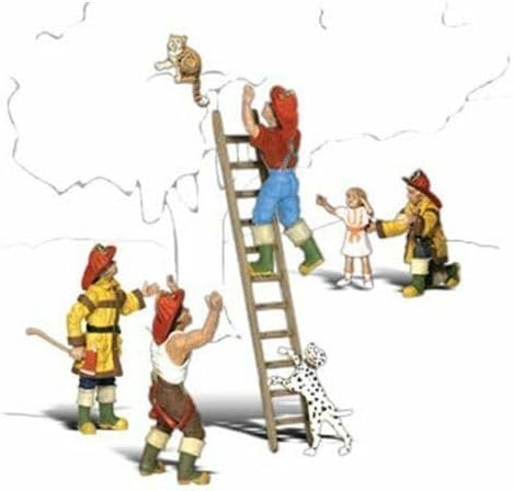 Woodland Scenics A1882 Figuren US-Feuerwehr Feuerwehrmänner im Rettungseinsatz Spur H0 1:87