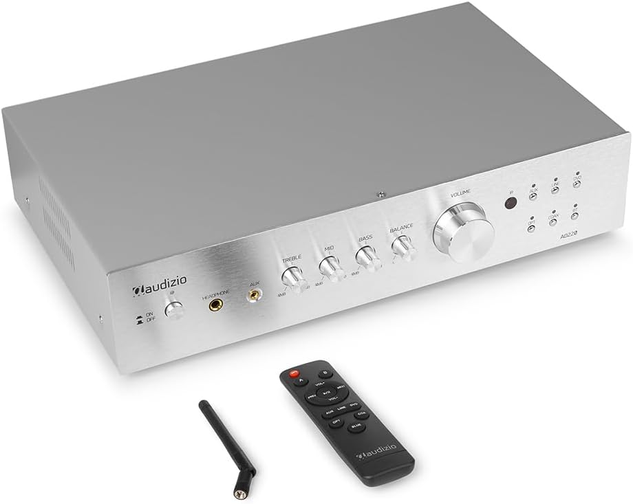 Audizio AD220A - HiFi-Stereo-Verstärker 2 x 200 Watt, Bluetooth Verstärker für Lautsprecher und HiFi
