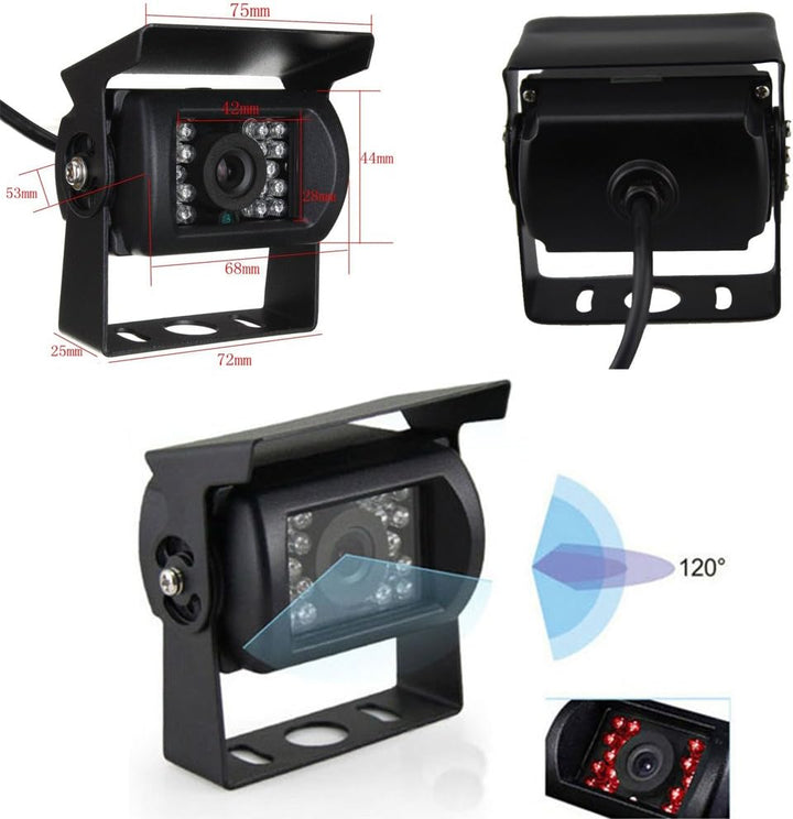 Rückfahrkamera Camecho IR Nachtsicht wasserdichte Rückfahrkamera + 10 Mt 4 Pins Kabel Kit für Auto B