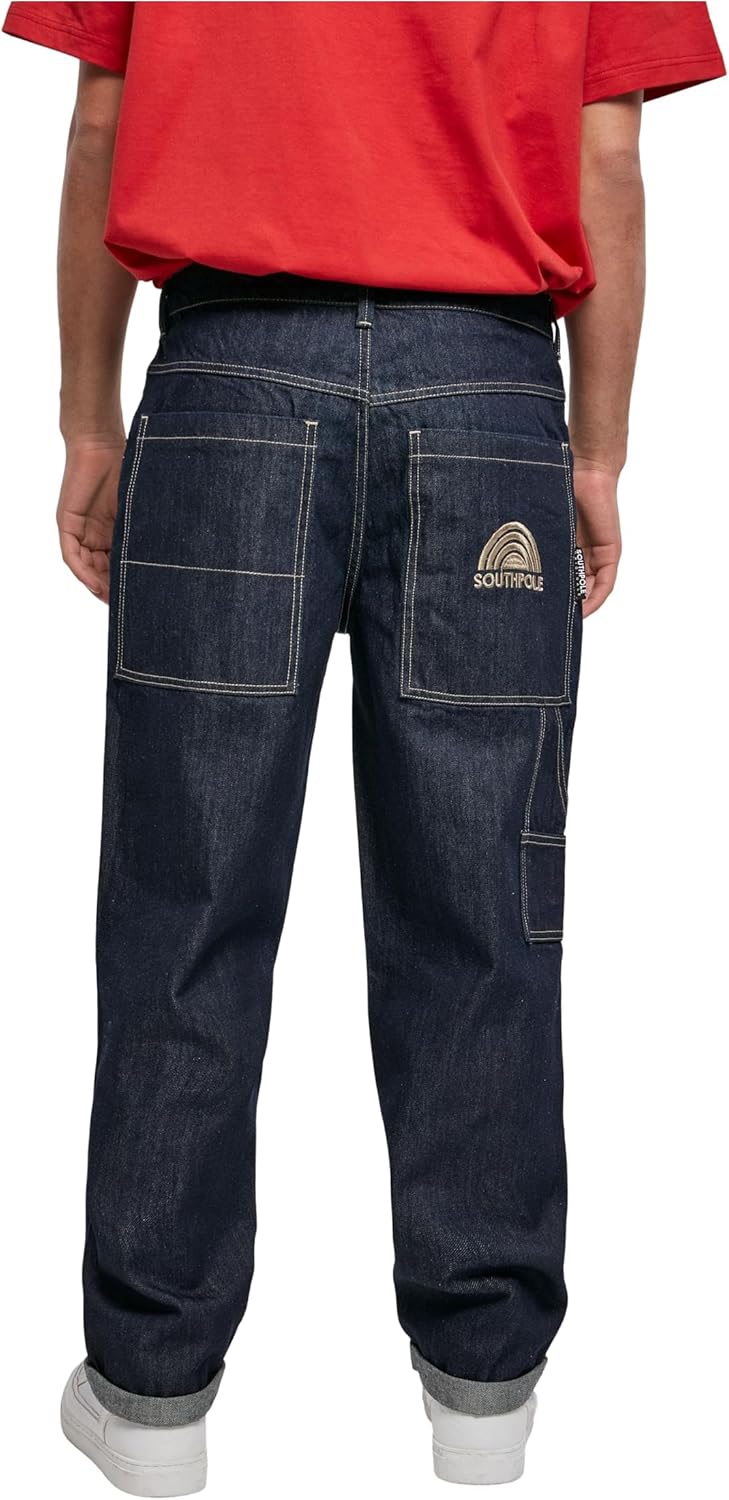 Southpole Herren Embroidery Denim Hose 30 Raw Indigo, 30 Raw Indigo